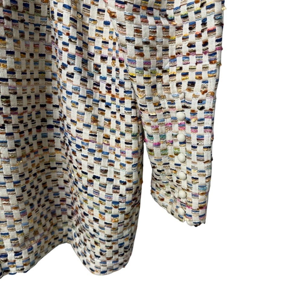 Rotate Birger Christensen Kim Multicolor Grid Mini Puff Sleeve Sheath Dress - Picture 9 of 14